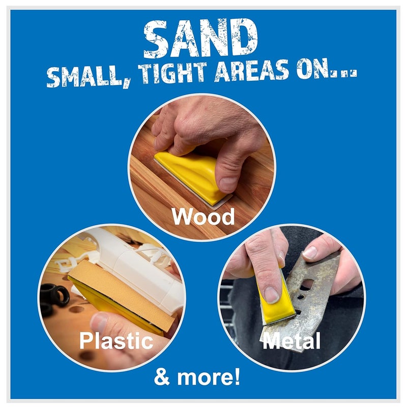 KeyStone Sanding Mouse Mini Finger Sander for Crafts with 50 Pre-Cut Gold Sandpaper Strips, Small Sanding Block Micro Zip Sander for Woodworking Projects, 80, 120, 150, 220, 400 Grit Sand Paper - Image 3
